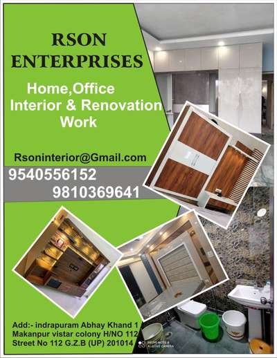 interior and Renovation work
welcome to Rson Enterprises your old home like new with Rson Enterprises 9540556152,9810369641
