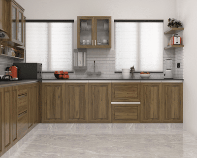 new wooden finish kitchen interior