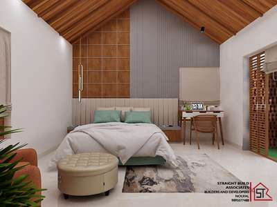 Modern roof type bedroom
 #MasterBedroom  #RoofingIdeas  #BedroomIdeas  #kannurarchitects