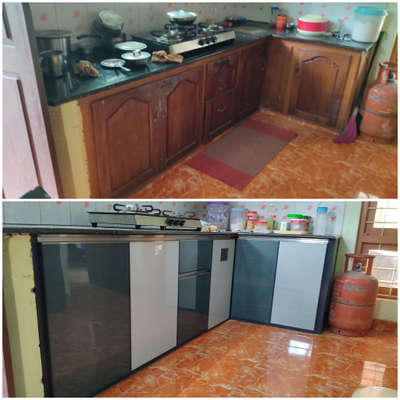 kitchen renovation with Aluminium profiles #KitchenCabinet