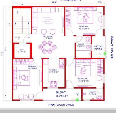 floorplan#sletchplan#modernhouse#parkingfloors#working#30'x30'plan#interiorplan#vi30'x30'cornerhouseplan