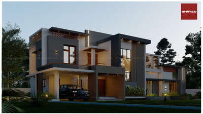 Beautiful external 3D elevation by Team Unified Architects
