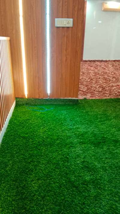 vertical garden artificial grass wpc wall panel with strip light