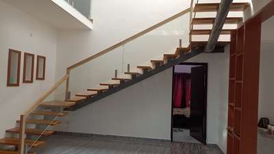fabricated staircase teak wood  
contact 9895843011 #fabricatedstaircase  #toughenedglass 
 #GlassStaircase  #teak_wood