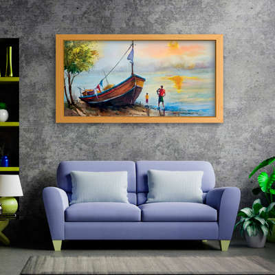 Sailing Boat Painting on Canvas
48" x 24"
 #WallPainting #canvaspainting #InteriorDesigner