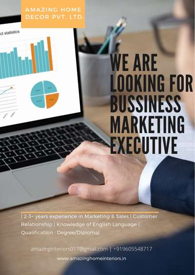 we are looking for business marketing executive on Modular Furnished Interiors. Eligible candidates must come to office or call to given contact numbers.

Amazing Home Decor Pvt. Ltd
Thamallackal south, Kumarapuram P.O 
Haripad, Alappuzha-690549
CEO : 9605548717 |Office : 9605648717 | Accounts : +919605248717 |
Email : amazinginteriors017@gmail.com
www.amazinghomeinteriors.in
