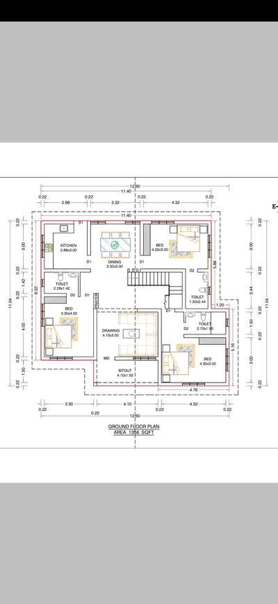 #free plan 
#sqft1300 
with stair room 
#free 3d design 
plan3