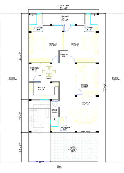 #autocad #HouseDesigns #planning #architecturedesigns  #Architect #houseplan #33ftÃ—70ft