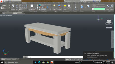 Wooden table design #3Ddesign #rendering #caddrafting #