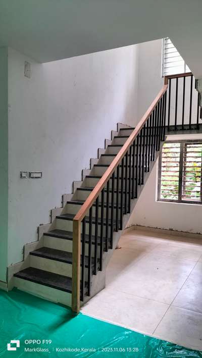 #MS  Stair case Railing #MS Metal Hand Railing with Wooden Top Railing