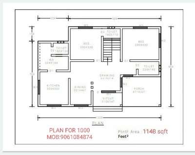 നിങ്ങൾ ആഗ്രഹിച്ച രീതിയിൽ 2d plan ഏറ്റവും  കുറഞ്ഞ നിരക്കിൽ ചെയ്ത് തരുന്നു
1148sqft