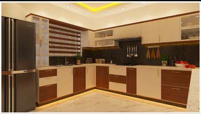 L shaped kitchen 
3d design # interior design max and v ray 
location: changanaseri