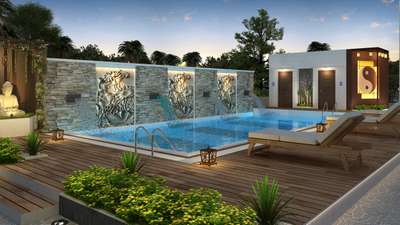 swimming pool design on terrace. Design by Krystal design studio. 
City- Bhopal.
