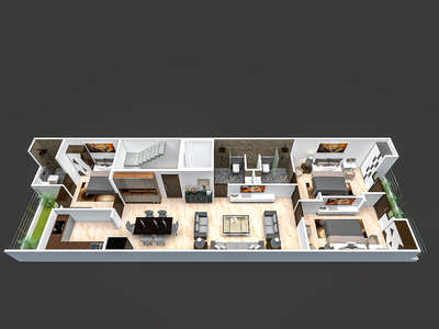 3D floor plan  #3bhkinterior  #ProposedResidentialProject  #interriordesign  #floorplanrendering