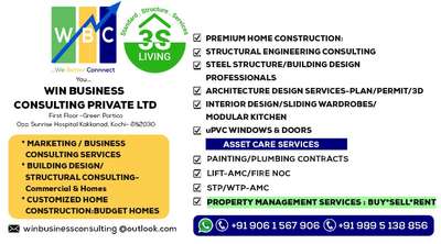 3S LIVING: STANDARD. STRUCTURE. SERVICES : QUALITY PREMIUM/BUDGET HOME CONSTRUCTION SERVICE by WBC.
WE DO STRUCTURAL CONSULTING.. ARCHITECTURE Services & DO CUSTOMIZED  CONCRETE/STEEL STRUCTURES in KOCHI 📲9061901906