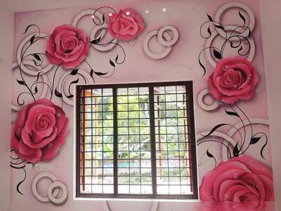 wall art 3d rose and ring shape