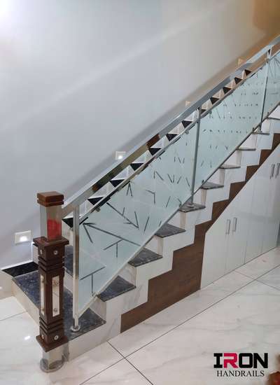 steel handrail with glass
 📞+919446697756
 #GlassHandRailStaircase #SteelStaircase #StaircaseIdeas #handrailsteel