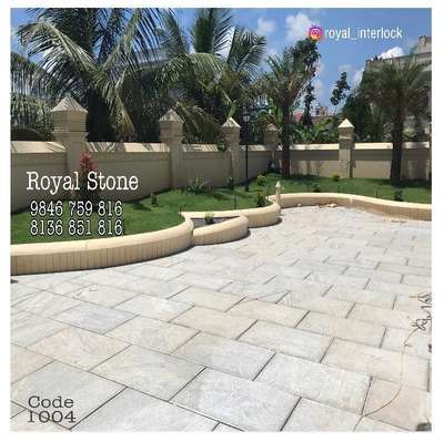 Natural stone interlock with garden