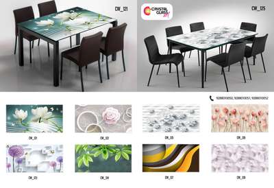 Glass printed Table top   #furniture   #InteriorDesigner 
 #RectangularDiningTable  #RoundDiningTable  #HomeDecor