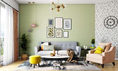 Design your living room with seemingly mismatched colours to create a beautiful symphony. The soothing pastels and bright yellow stand in stark contrast to the sensible grey sofa. Decorate your walls with a stylish wall clock and art frames. Finally give golden accent to the room with these trendy pendant lights.
#interior #decor #ideas #home #interiordesign #indian #colourful #decorshopping