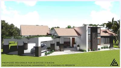 Residence Design for a modern kerala house. Area 2900 sqft. Location Kottayam