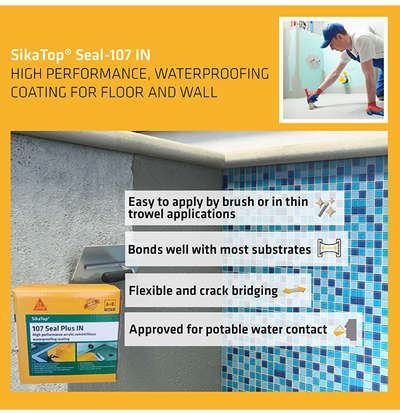 Sika Top Seal 107
A+B compound..
Top Quality Material For Bathroom,Water Tank and Swiming Pool Waterproofing