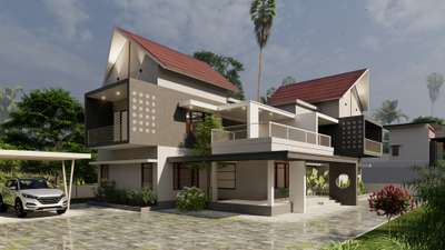 3d exterior views 
 #3d  #ElevationHome  #ElevationDesign   #ContemporaryHouse