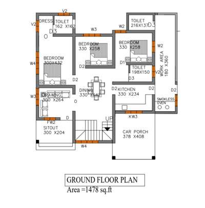 #FloorPlans _ Area= 1574 sq.ft
 #3BHKHouse 
#frontelvation
 #EastFacingPlan