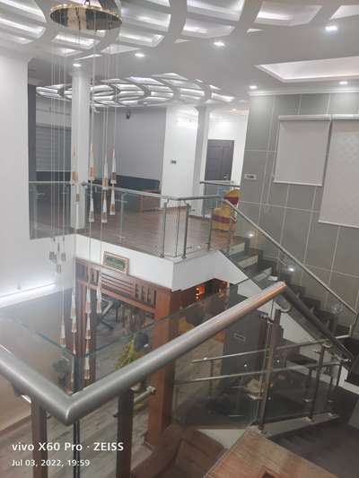 stainless steel and Toughened glass handrail....