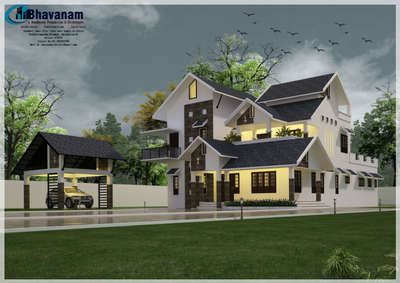 Proposed Residence for Mr :- Ahamad Nishad Morayoor. 4000 sqft home ..