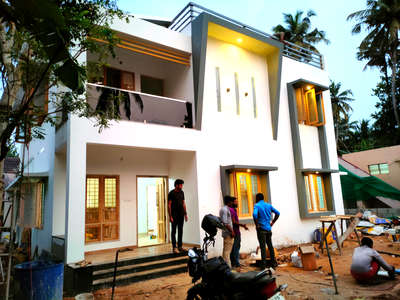 finishing stage...  contact 949681.5856 #ContemporaryHouse  #HouseConstruction   #ElevationHome  #HouseDesigns