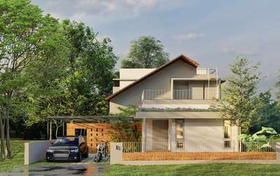 Manu residence Ernakulam
 #kochi  #Architect #Ernakulam #architecturedesigns #elevation #views #tropical #SlopingRoofHouse