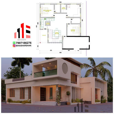 1000sq ft  Budget Home Exterior with plan
Insta :@bihasharshak 
Design: @Bihasharshak
.
.
.
.
.
.
.
.
.
.
.
.
.
.
.
#khd #keralahomedesigns #keralahomedesign #architecturekerala #keralaarchitecture #renovation #keralahomes #interior #interiorkerala #homedecor #landscapekerala #archdaily #homedesigns #elevation #homedesign #kerala #keralahome #thiruvanathpuram #kochi #interior #homedesign #arch #designkerala #archlife #godsowncountry #interiordesign #architect #builder #budgethome #homedecor #elevation #plantedtank