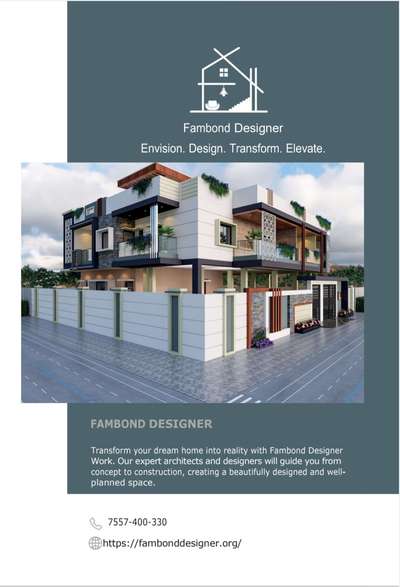 Transform your dream home into reality with Fambond Designer Work. Our expert architects and designers will guide you from concept to construction, creating a beautifully designed and well- planned space.