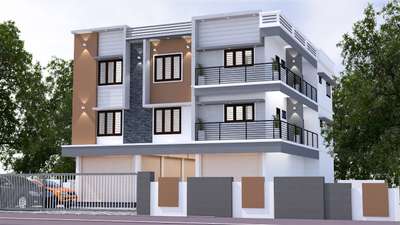 commercial with residential 3D view