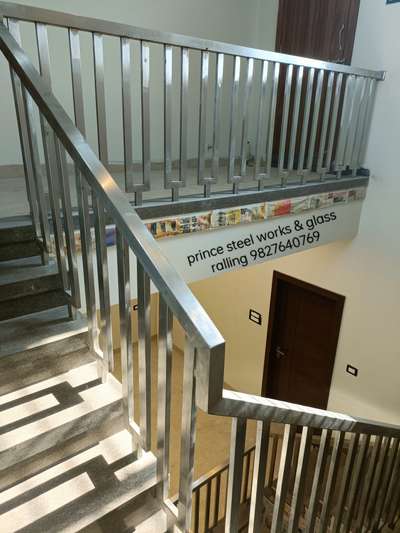 staircase ralling met Polish  #StainlessSteelBalconyRailing