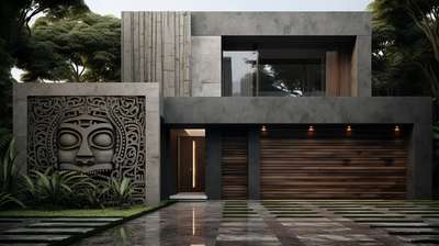 Proposed residence of a contemporary  house in the style of Mayan art and architecture,dark gray and white,bold contrast and textural play. 
Architectura: yahviinnovations
 #architecturedesigns  #Architectural&Interior  #architectural visualization  #archi lovers #architectual 3d