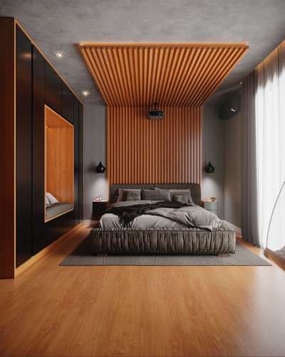 #WallDecors  #SlidingDoorWardrobe  #WoodenCeiling  #BedroomDecor