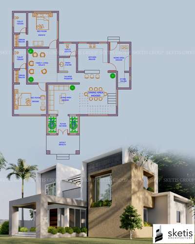 Sketis Builders ✨ #architecturedesigns #buildersinkerala #Malappuram #planner #BestBuildersInKerala #KeralaStyleHouse #modernhome