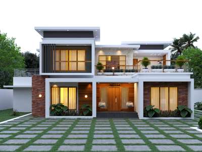 Project at Mullassery, Thrissur #ContemporaryHouse  #HouseDesigns  #HouseConstruction  #3500sqftHouse