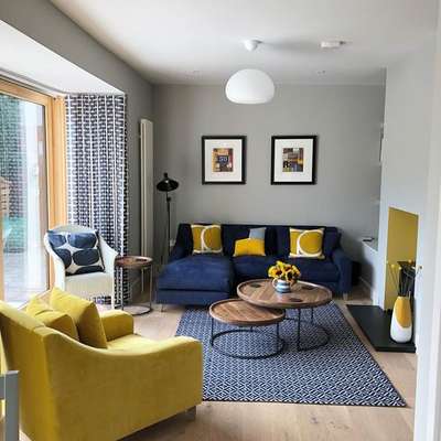 Go for a blue and yellow combination by turning a simple gray space by adding blue and yellow sofas. Add blue curtains and rugs, while the cushions can be yellow. Go for sleek coffee tables and side tables, a tall vase and simple framed artwork on the wall.
#interior #decor #ideas #home #interiordesign #indian #colourful #decorshopping