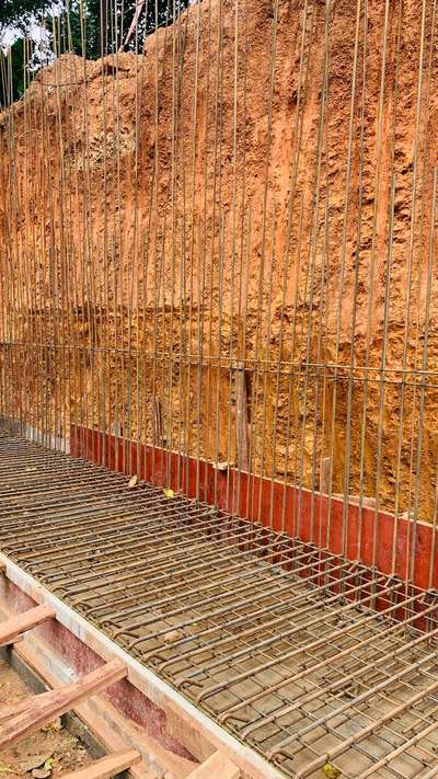 #concrete #retaining_wall retaining wall steel work