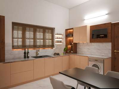 Kitchen with Work Area interiors ✨
 #kitchen  #KitchenIdeas  #KitchenCabinet  #foldingtable  #InteriorDesigner  #Workarea