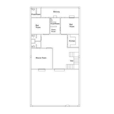 Ground floor plan 2d and 3ds 30x60