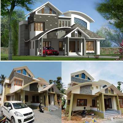 Finished Work ✨
. 
. 
. 
. 


#HouseConstruction #architecturedesigns #KeralaStyleHouse #keralahomedesignz #kannurconstruction #Architectural&Interior