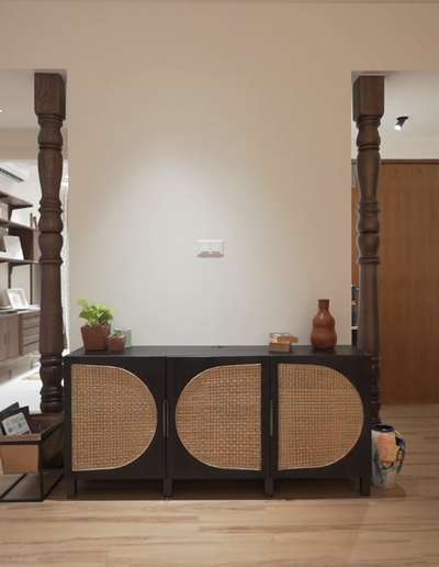 #pillar #woodenfinish  #canefurniture  #customisedmandir  #InteriorDesigner  #interiordesignkerala  #LUXURY_INTERIOR