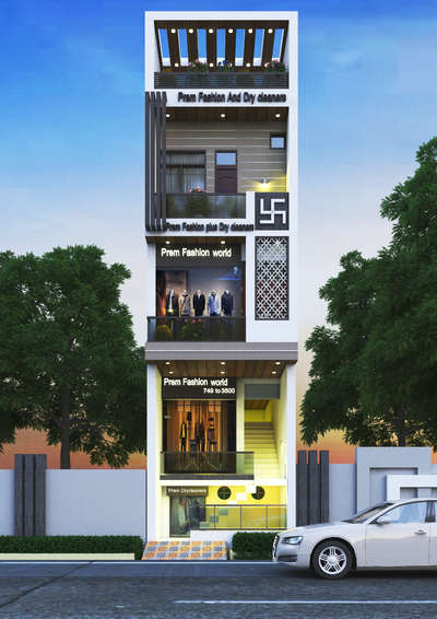 13x40 Shop and house design  #LandscapeIdeas  #Indiankitchen #exterior3D #50LakhHouse