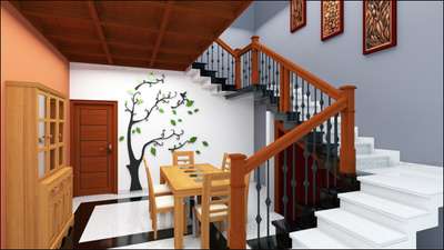 Dining Room Design with Kerala Treditional ceilling as per the client requirement...