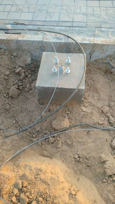pole lighting cable laying