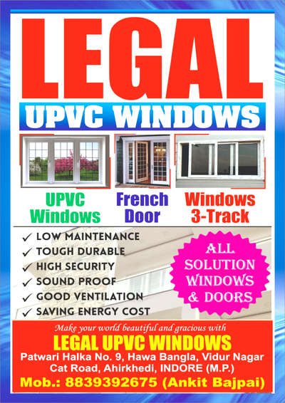 If you have any requirement for UPVC window retirement please call me. 8839392675